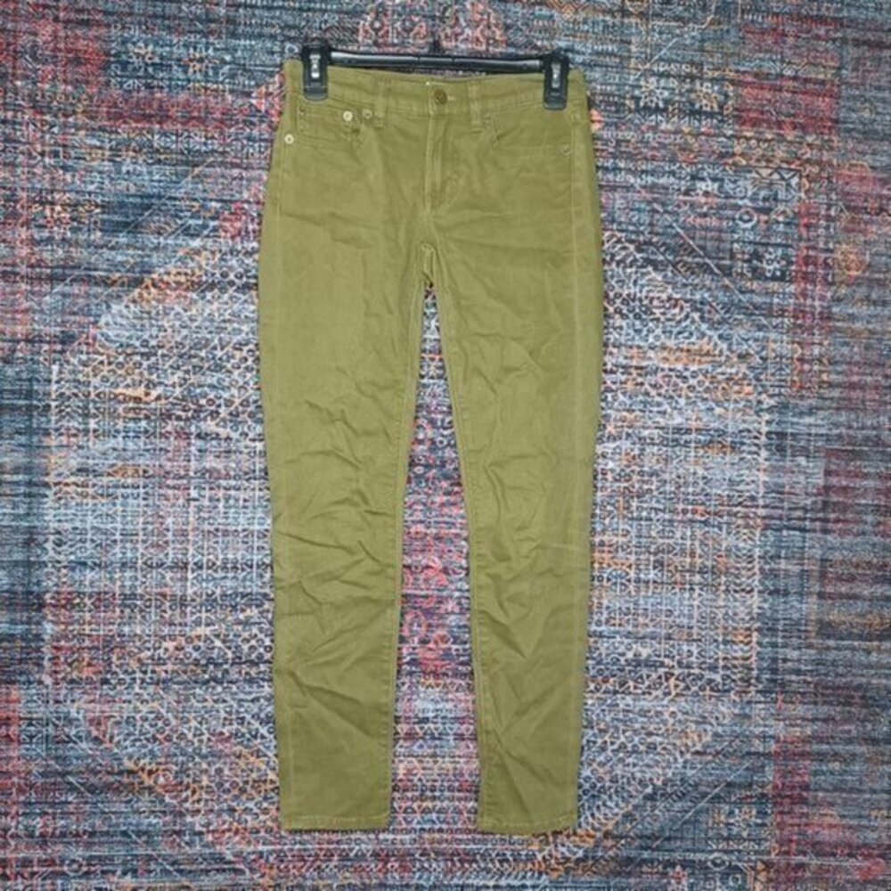 JCREW womens dark olive stretch skinny jeans 24x28 e6687 EUC